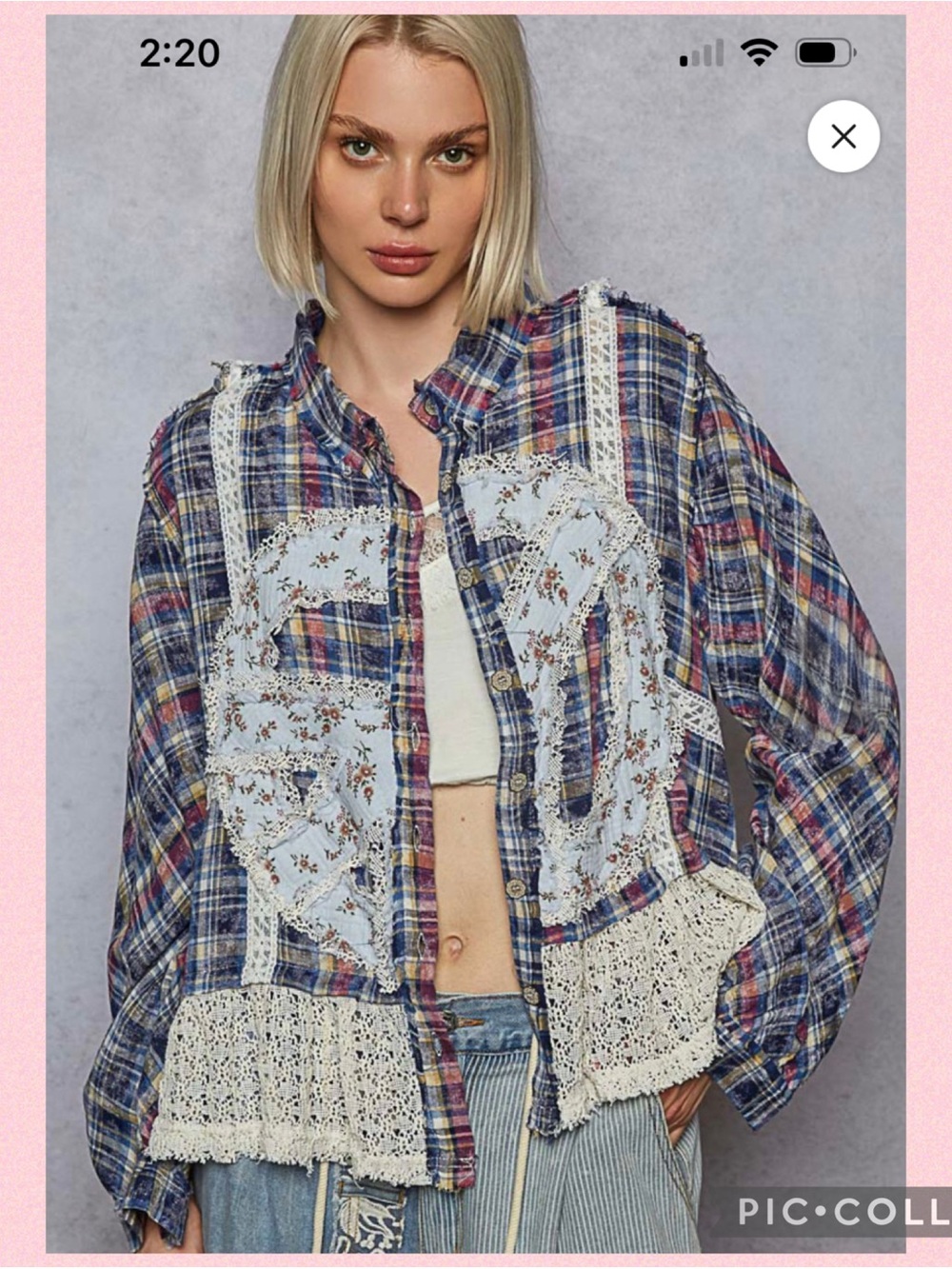 💖POL Peaceful Vibes Plaid Top💖